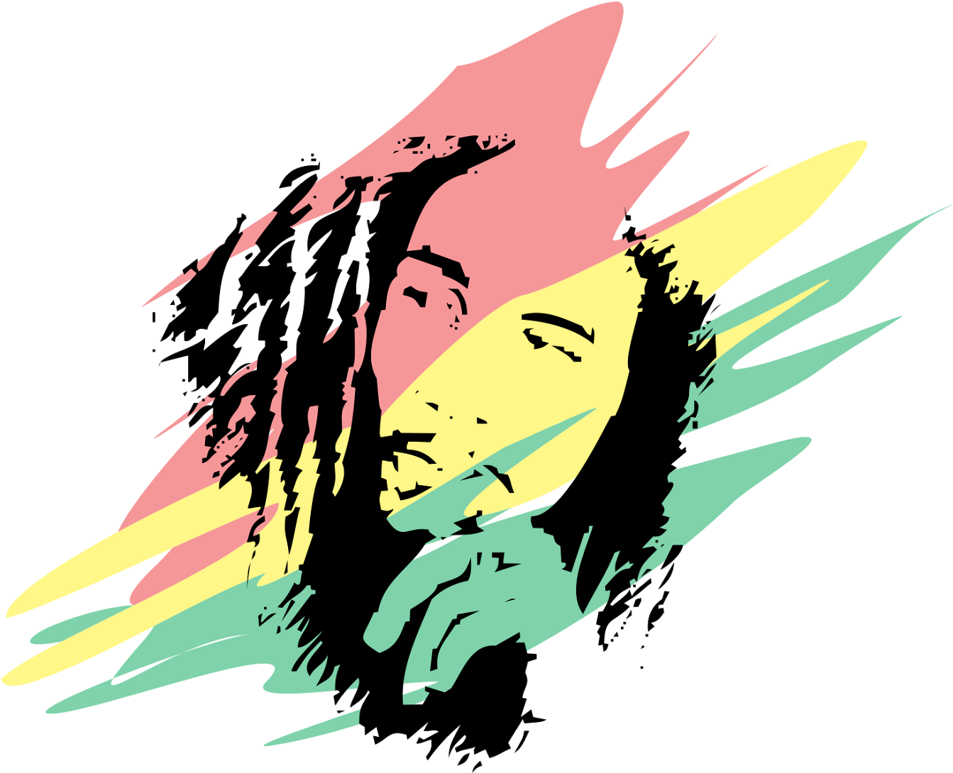 巴布·馬利 拉斯塔色彩剪影 壁紙