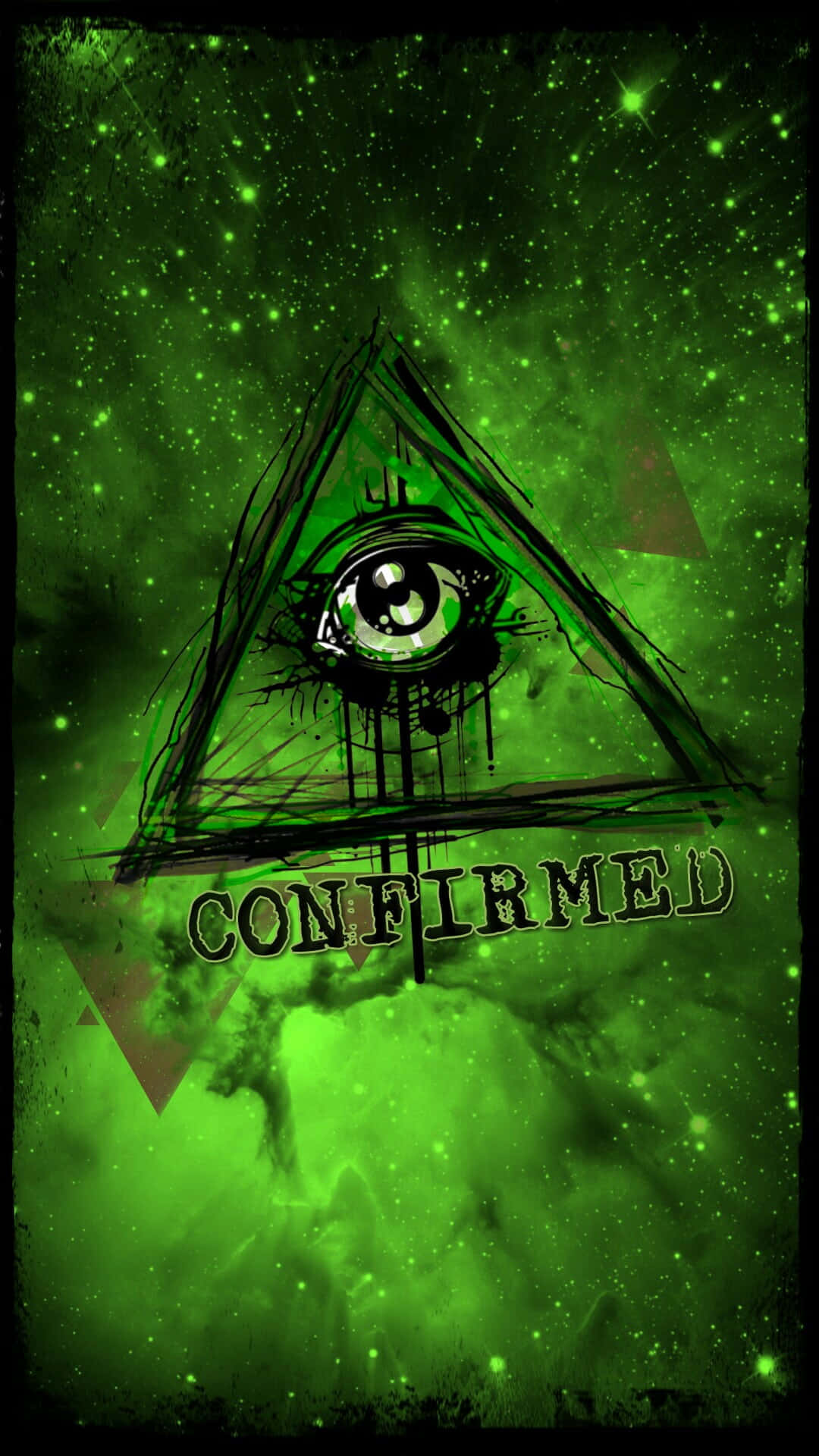 帶有「confused」字樣的綠色三角形 壁紙