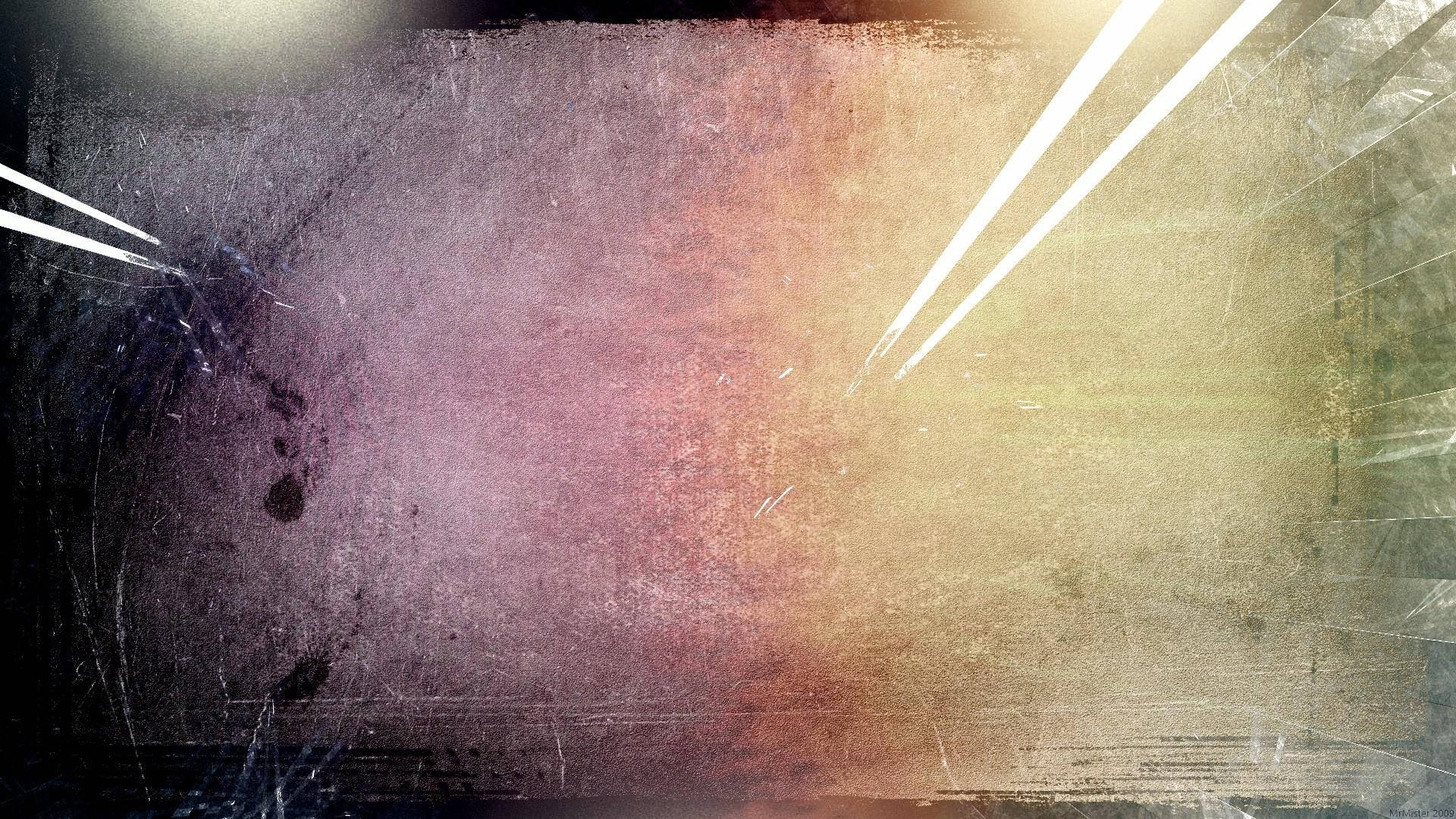 抽象 桌布 壁紙 — 帶有光線條紋和 grunge 效果的紋理抽象背景，採用溫暖的紫色和黃色。