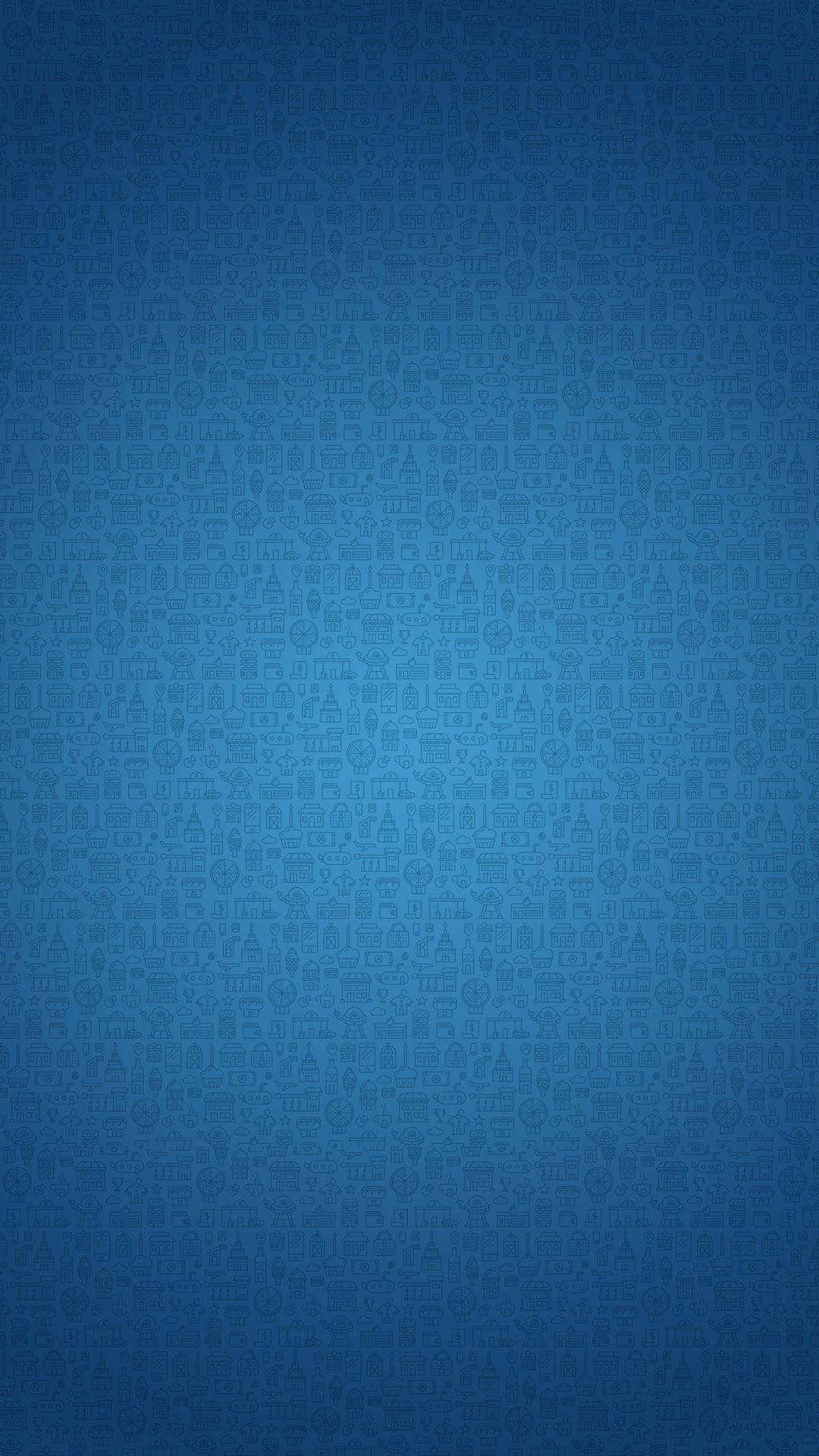Blue iPhone 桌布 壁紙 — 帶有微弱全球地標圖示的漸變藍色桌布，圖案微妙。