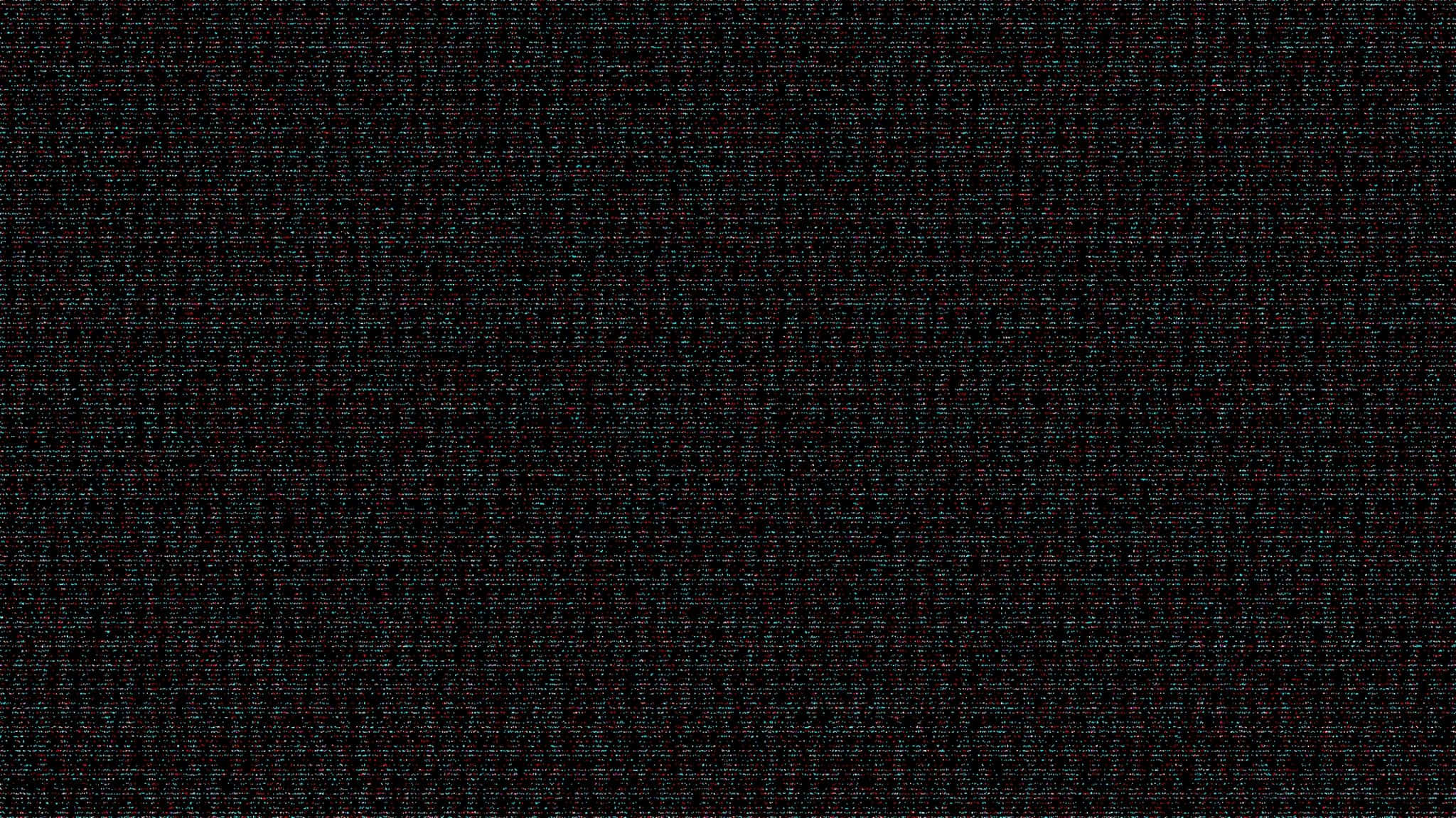 glitch art 桌布 壁紙 — 帶有微弱彩色靜態噪聲水平線的暗色數位故障紋理。