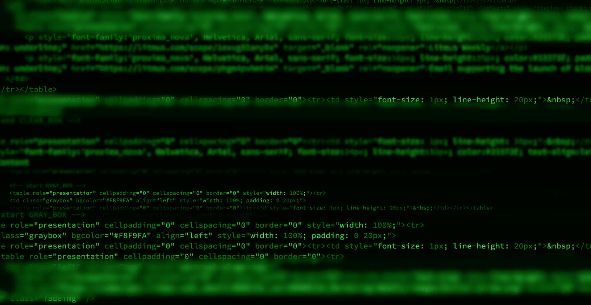 Matrix Zoom 桌布 壁紙 — 帶有故障效果的綠色數位代碼流在黑暗螢幕上以賽博龐克科技美學層疊而下。