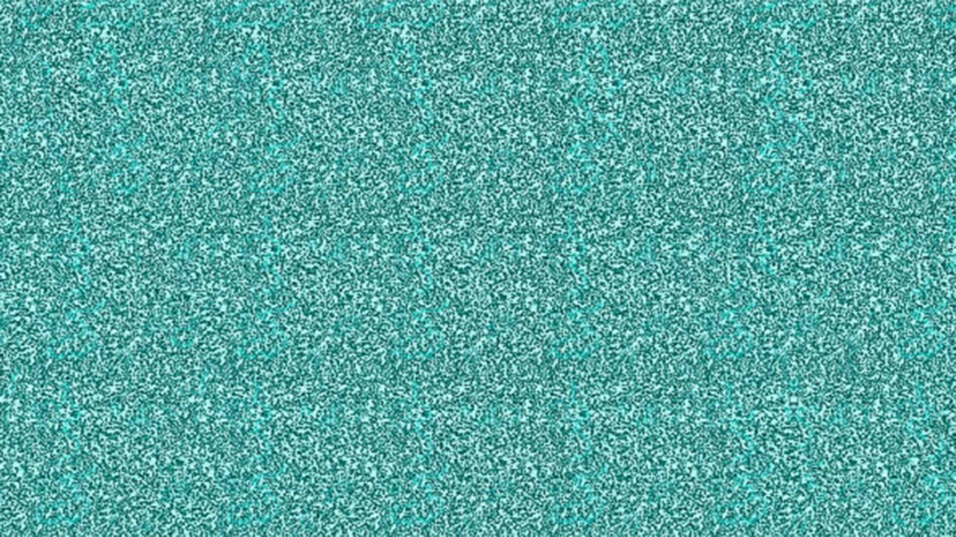 Magic Eye 桌布 壁紙 — 帶有數位故障美學的紋理青綠色和白色抽象圖案，類似於靜電或噪點。