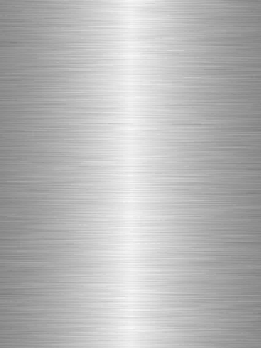 Silver Metallic 桌布 壁紙 — 帶有水平線條和中央光反射的拉絲金屬表面。