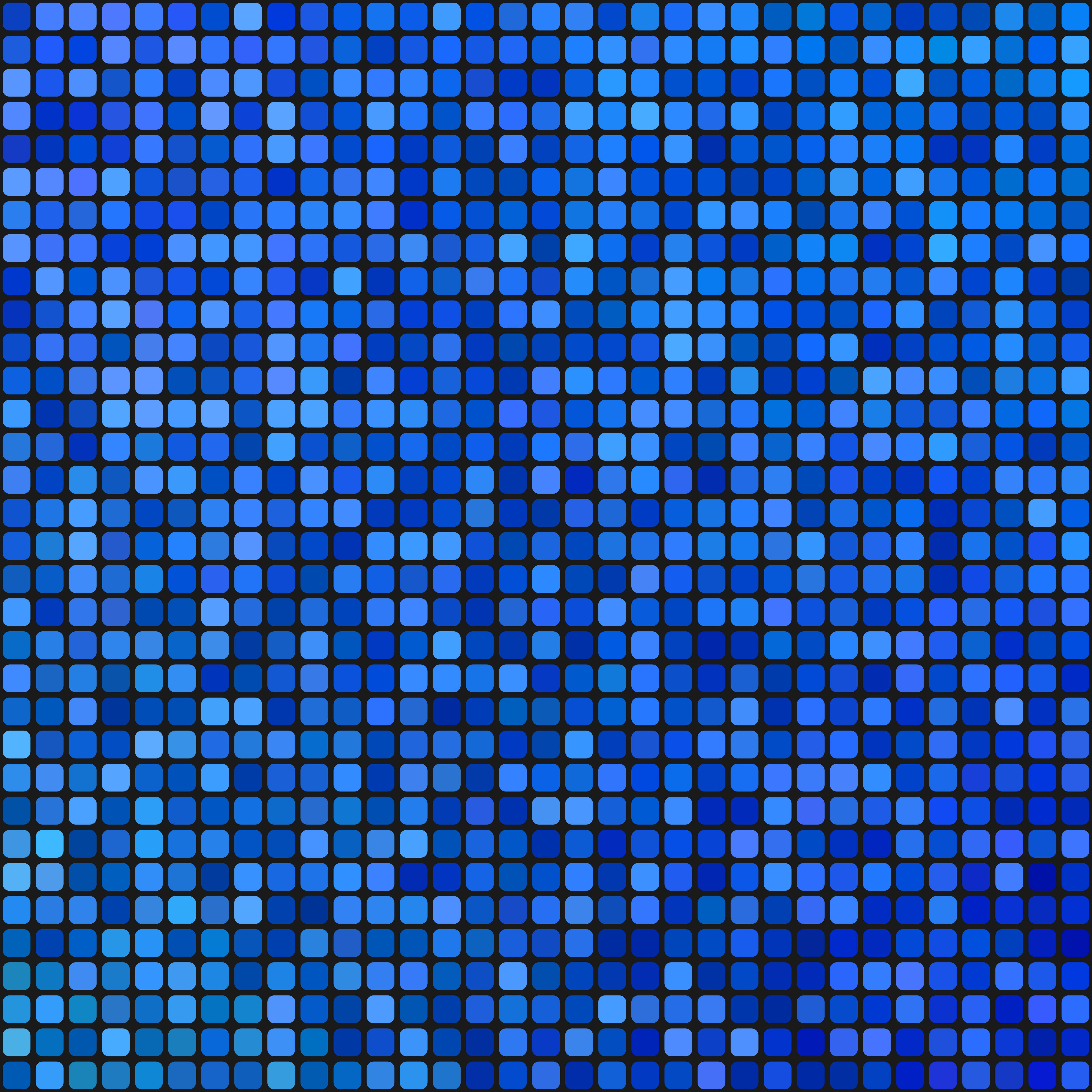 Pixel 桌布 壁紙 — 帶有漸變陰影的圓角方塊組成充滿活力的藍色馬賽克圖案，營造出動態的數位紋理。