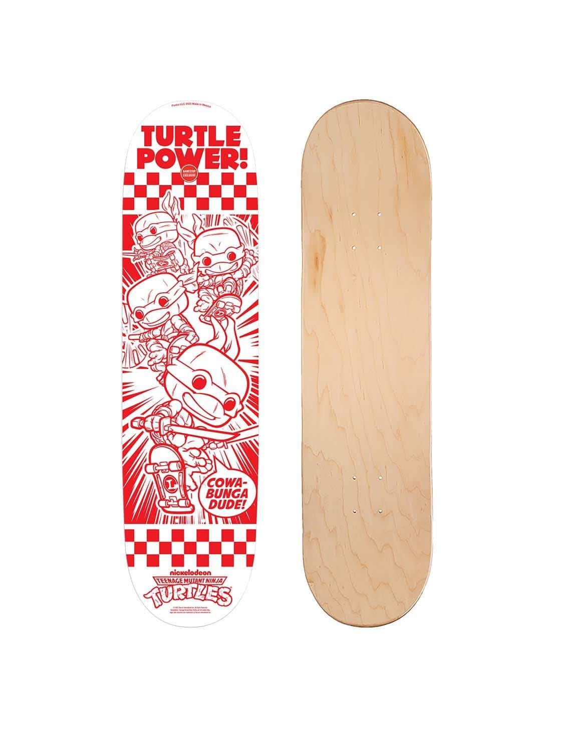 帶有烏龜力量設計的滑板 壁紙