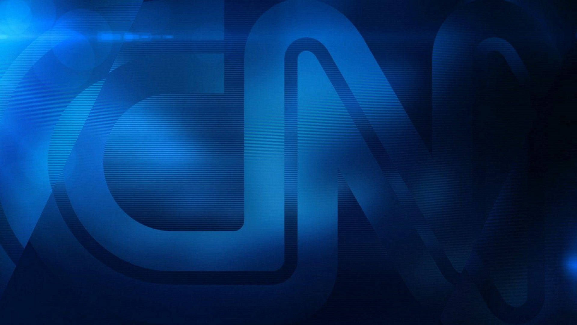 Cnn 桌布 壁紙 — 帶有發光CNN標誌元素和分層光線的抽象藍色數位壁紙。