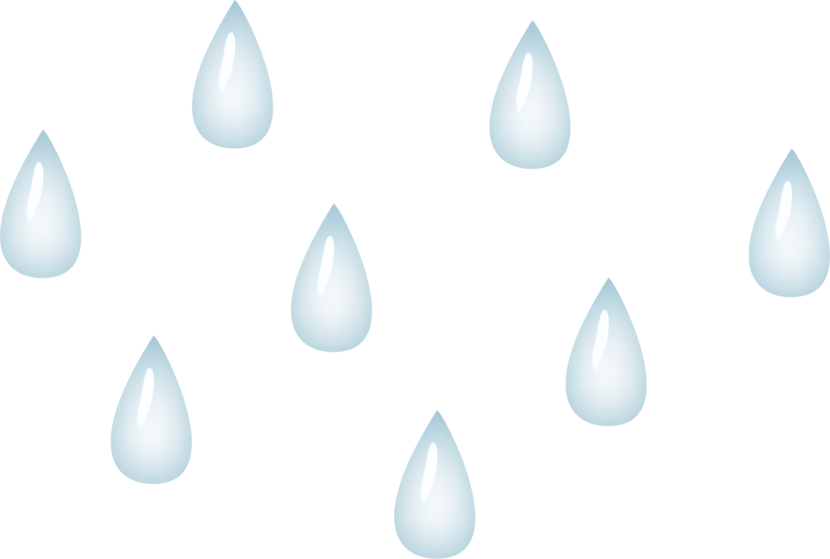 卡通 桌布 壁紙 — 帶有白色高光的藍色卡通雨滴漂浮在純黑色背景上。