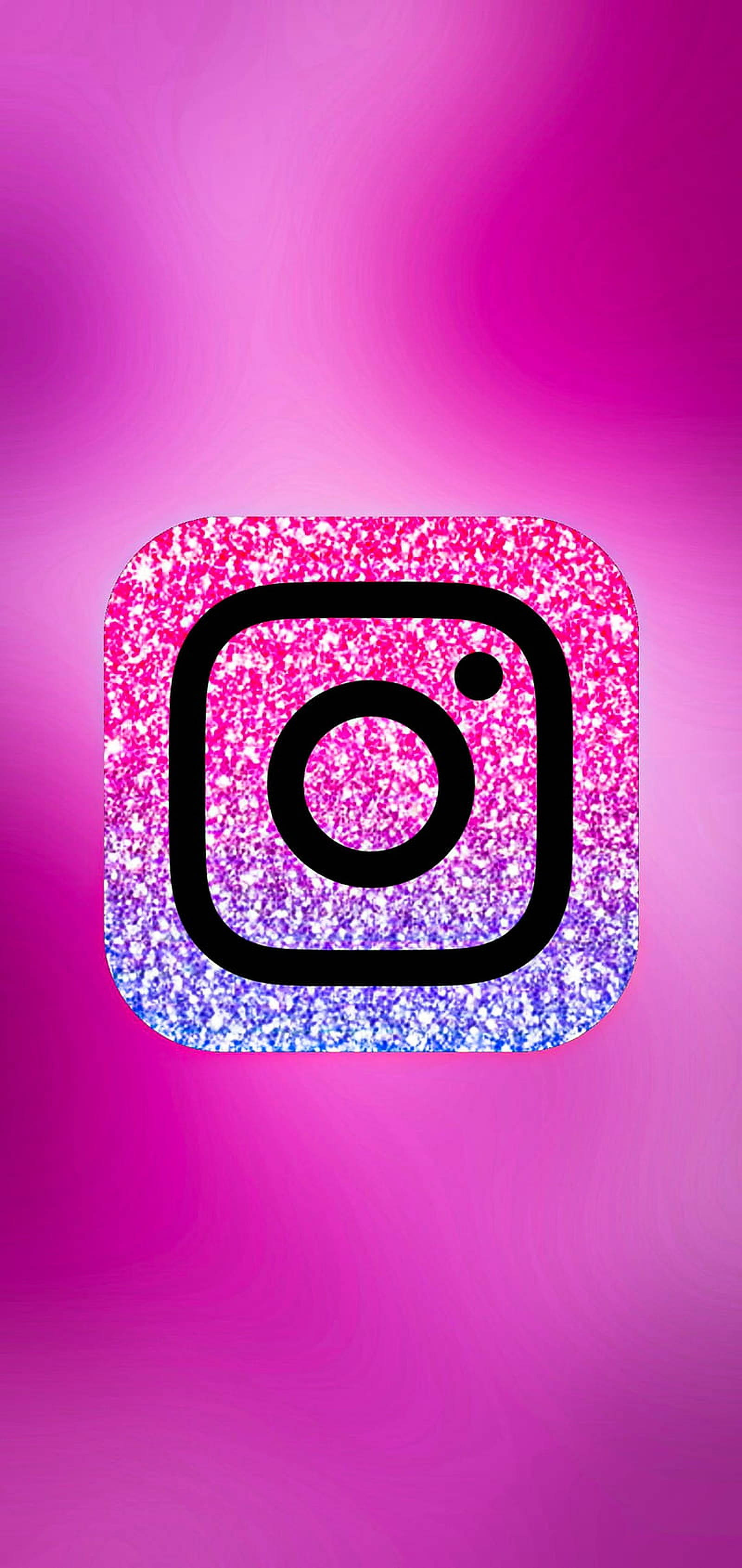 Instagram 桌布 壁紙 — 帶有閃粉粉紅和藍色漸變背景的Instagram標誌。