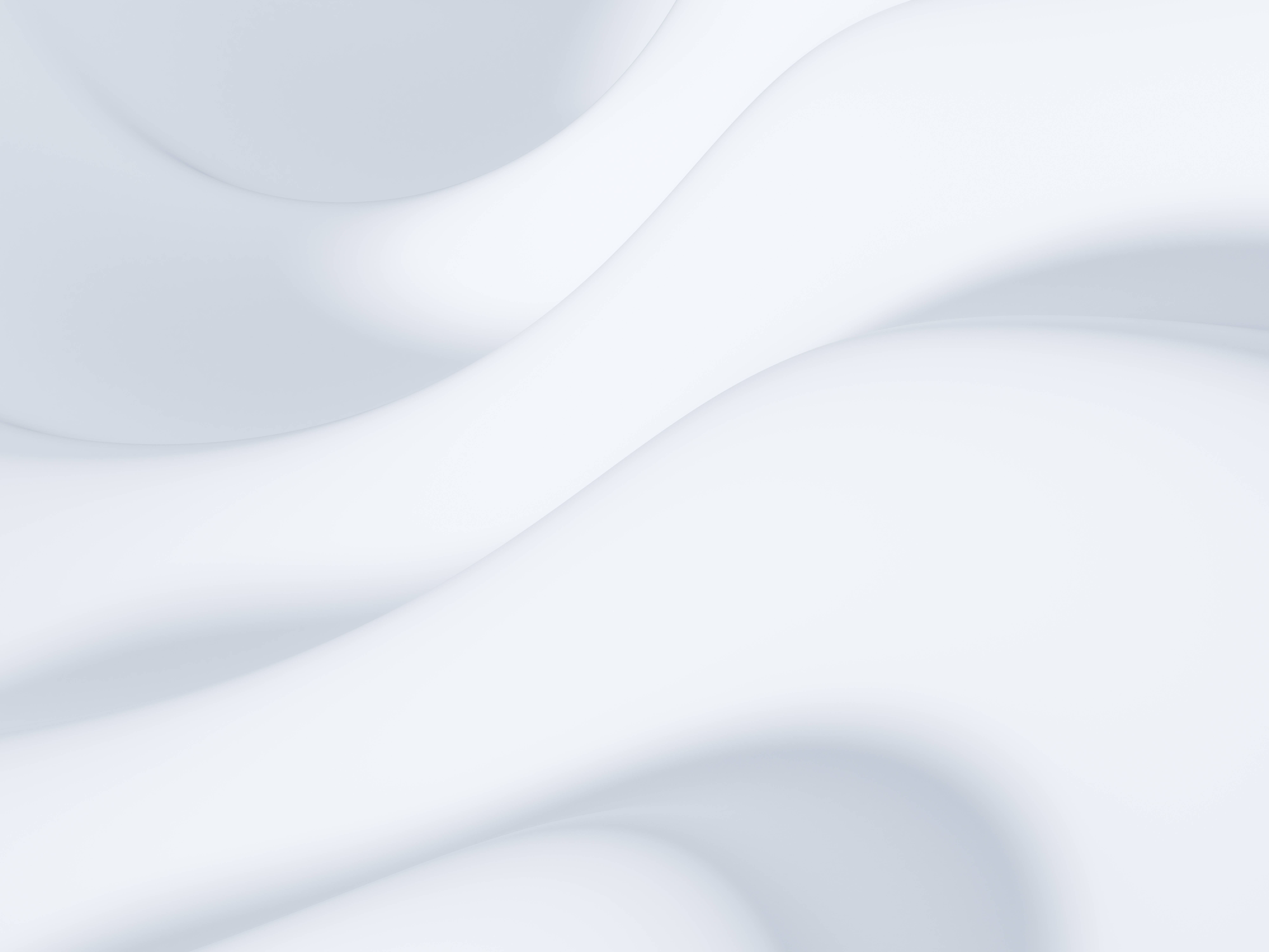 Gradient 桌布 壁紙 — 平滑流動的白色抽象波浪，帶有柔和陰影，營造寧靜簡約的紋理。