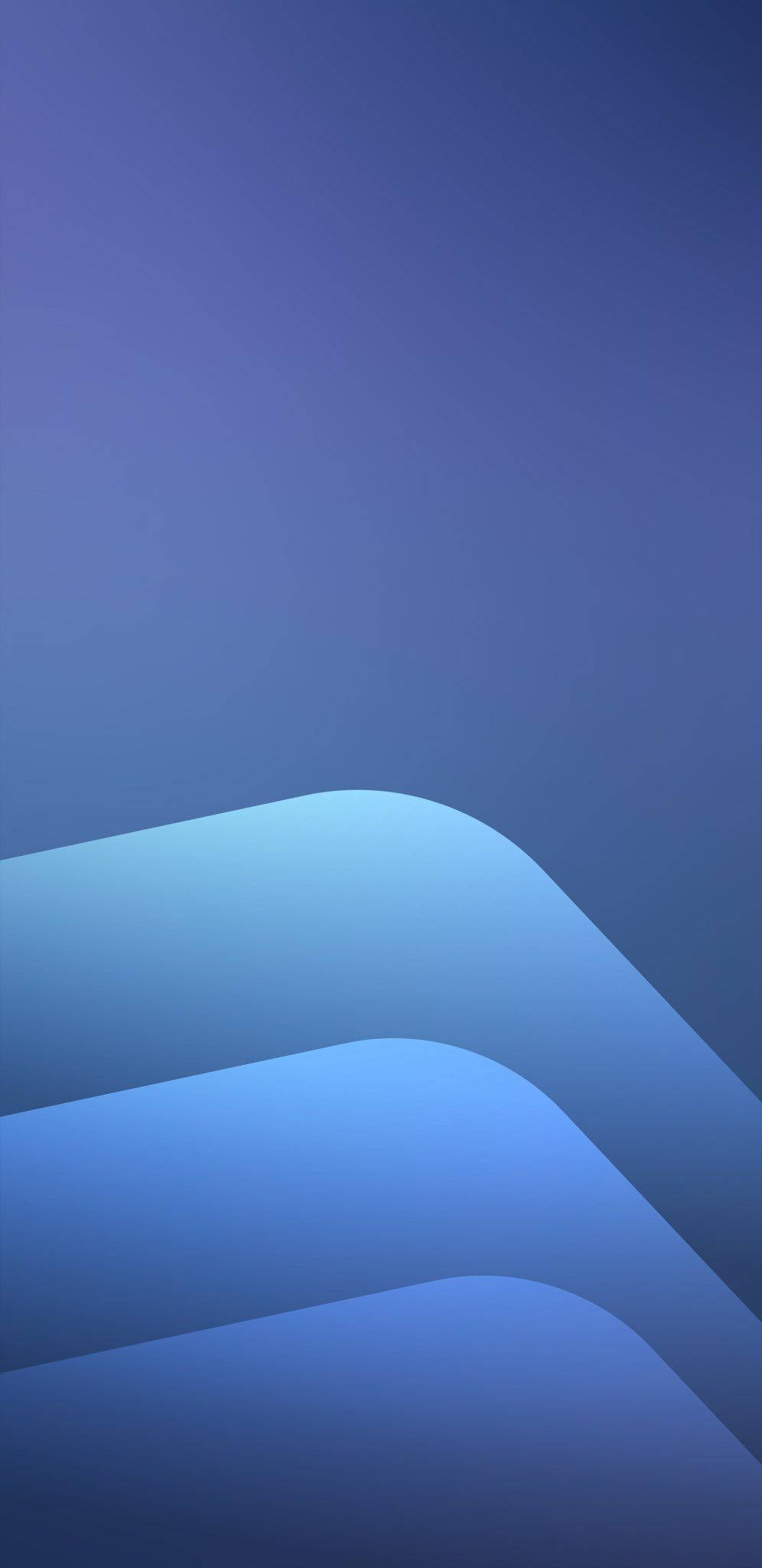 Blue iPhone 桌布 壁紙 — 平滑漸層藍色抽象形狀在深邃暮色天空中柔和彎曲。