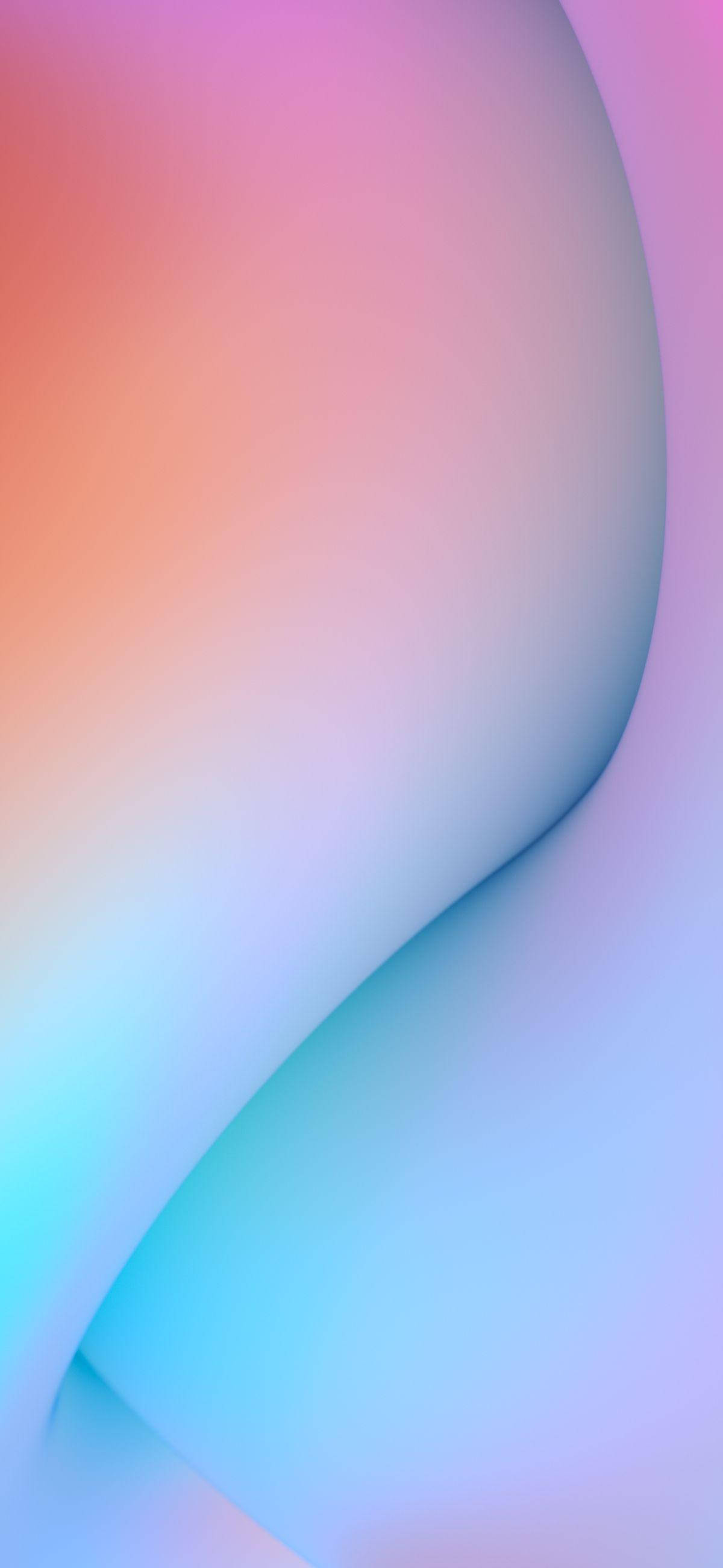 pastel 桌布 壁紙 — 平滑的抽象漸層從溫暖的蜜桃色流向清涼的青色，帶有柔和的曲線，沒有明確的邊緣。