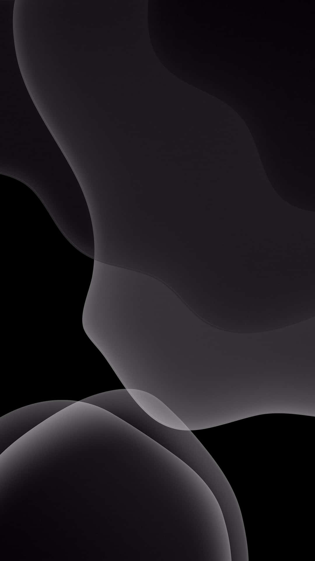 黑色背景上帶有柔和高光的抽象深灰色流動波浪 — iOS 14 GIF 壁紙