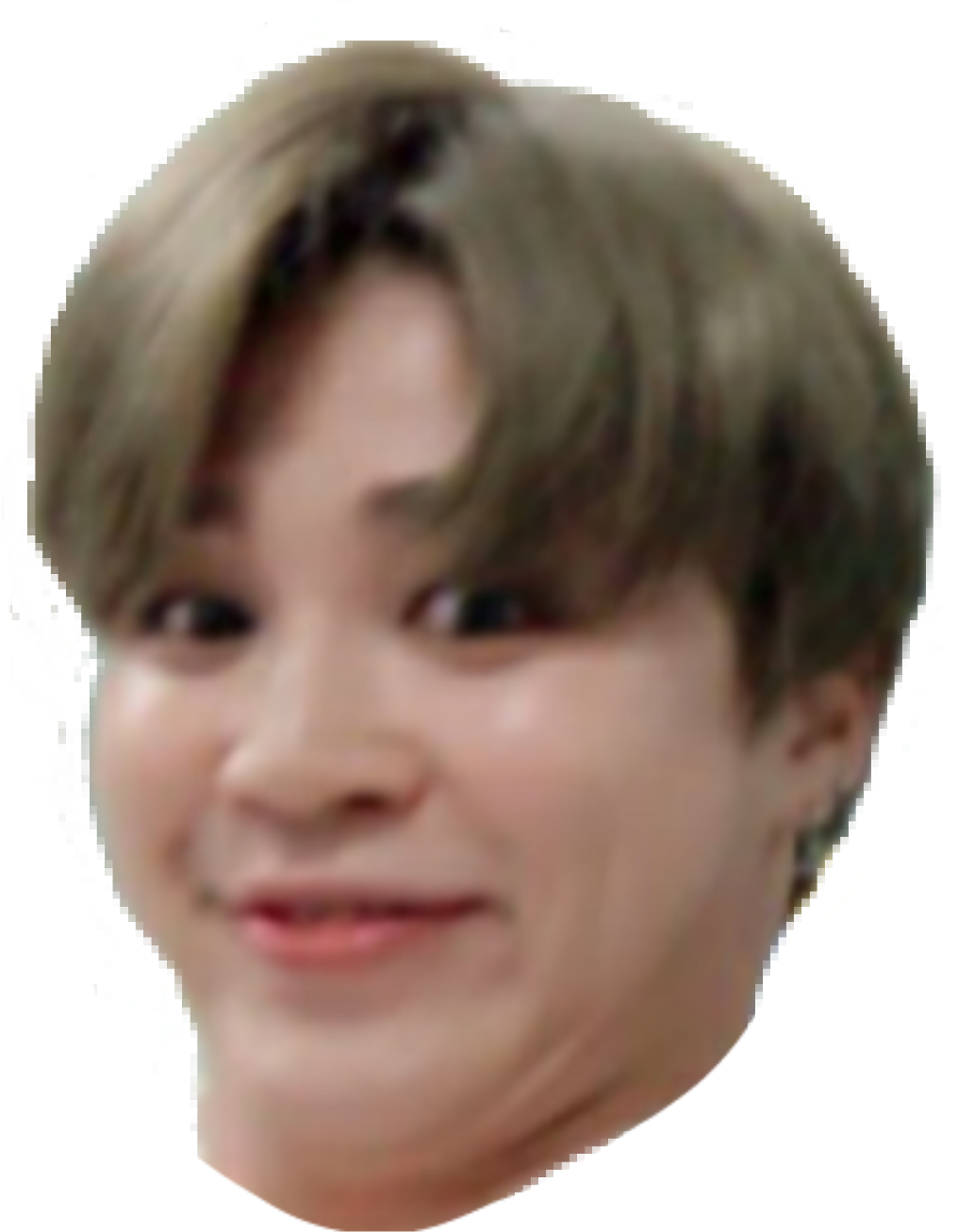 BTS 桌布 壁紙 — 年輕男子特寫肖像，淺棕色頭髮，溫柔微笑，黑色背景。