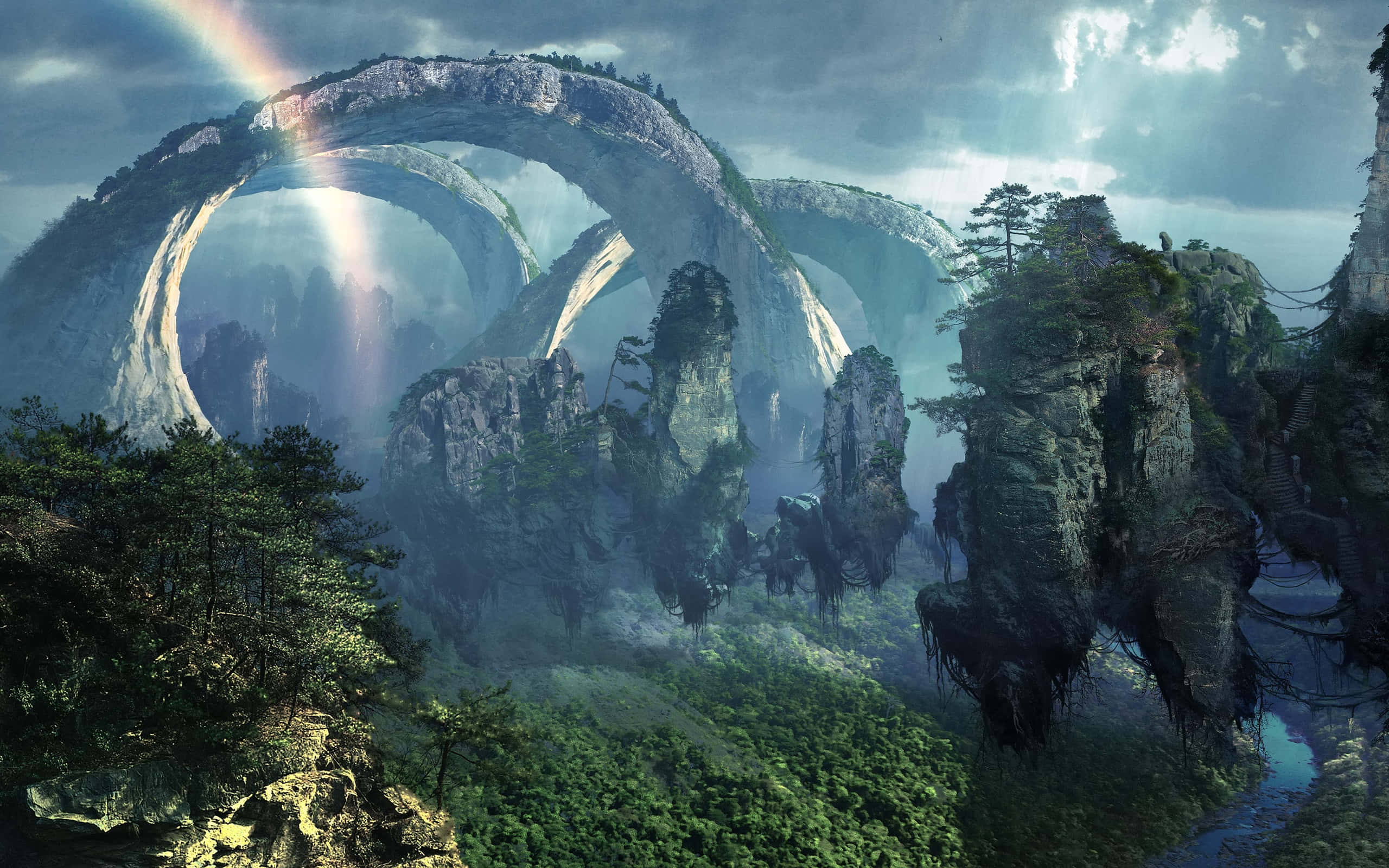幻想島嶼背景 壁紙