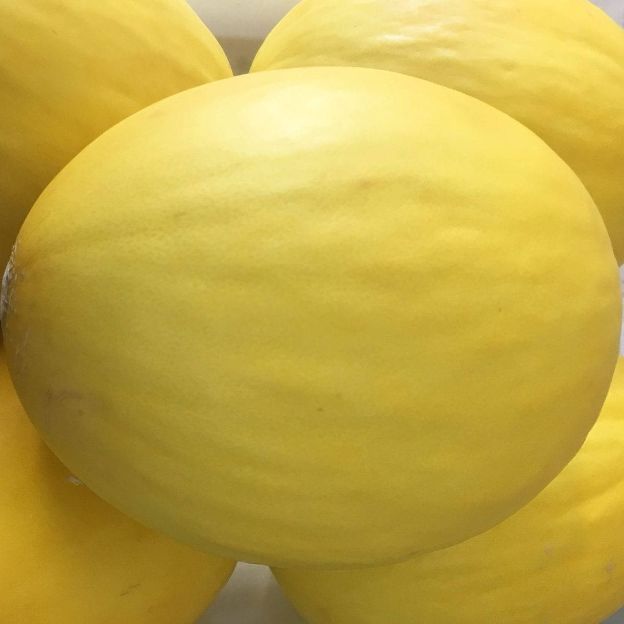 Fruit 桌布 壁紙 — 幾個亮黃色、表皮光滑的甜瓜堆疊在一起的近距離特寫。