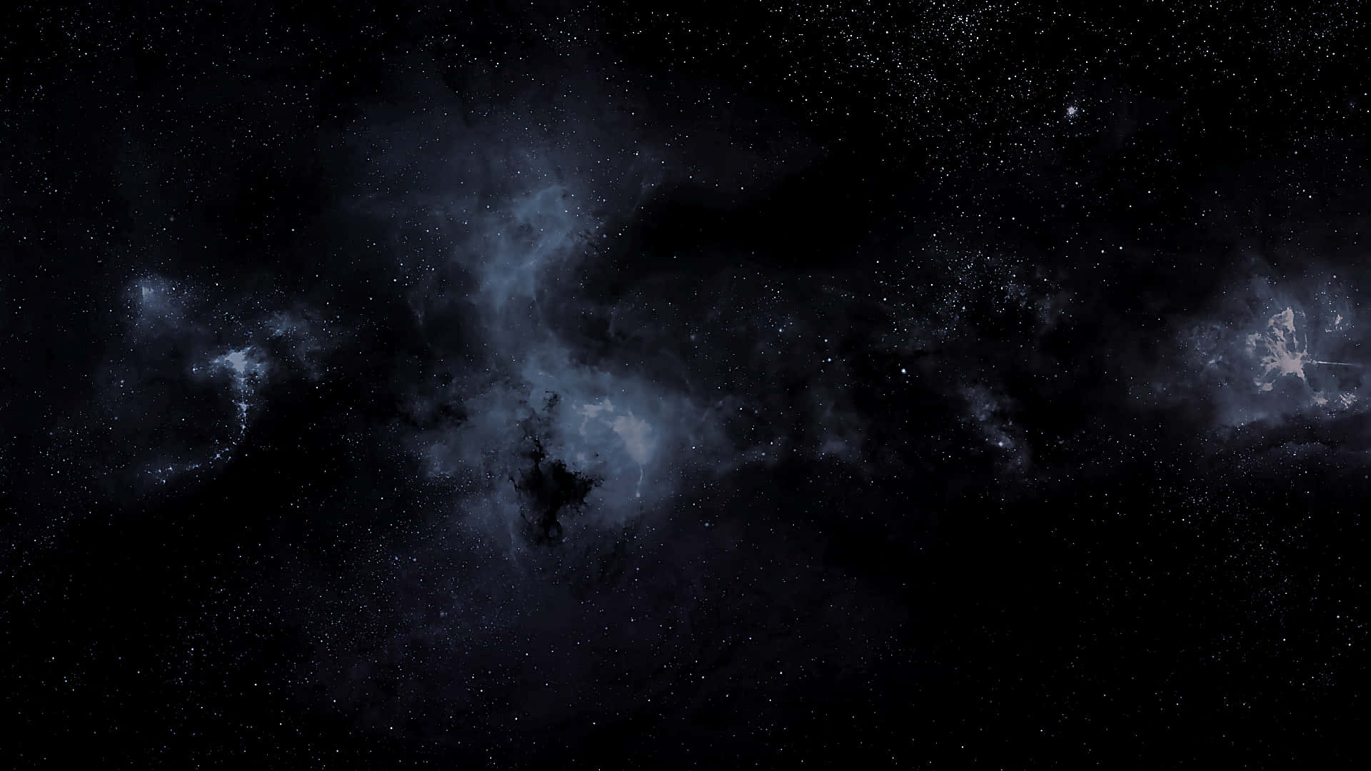 HD Amoled 桌布 壁紙 — 廣闊的宇宙星雲，在深空星場背景下有旋轉的藍白色雲層。