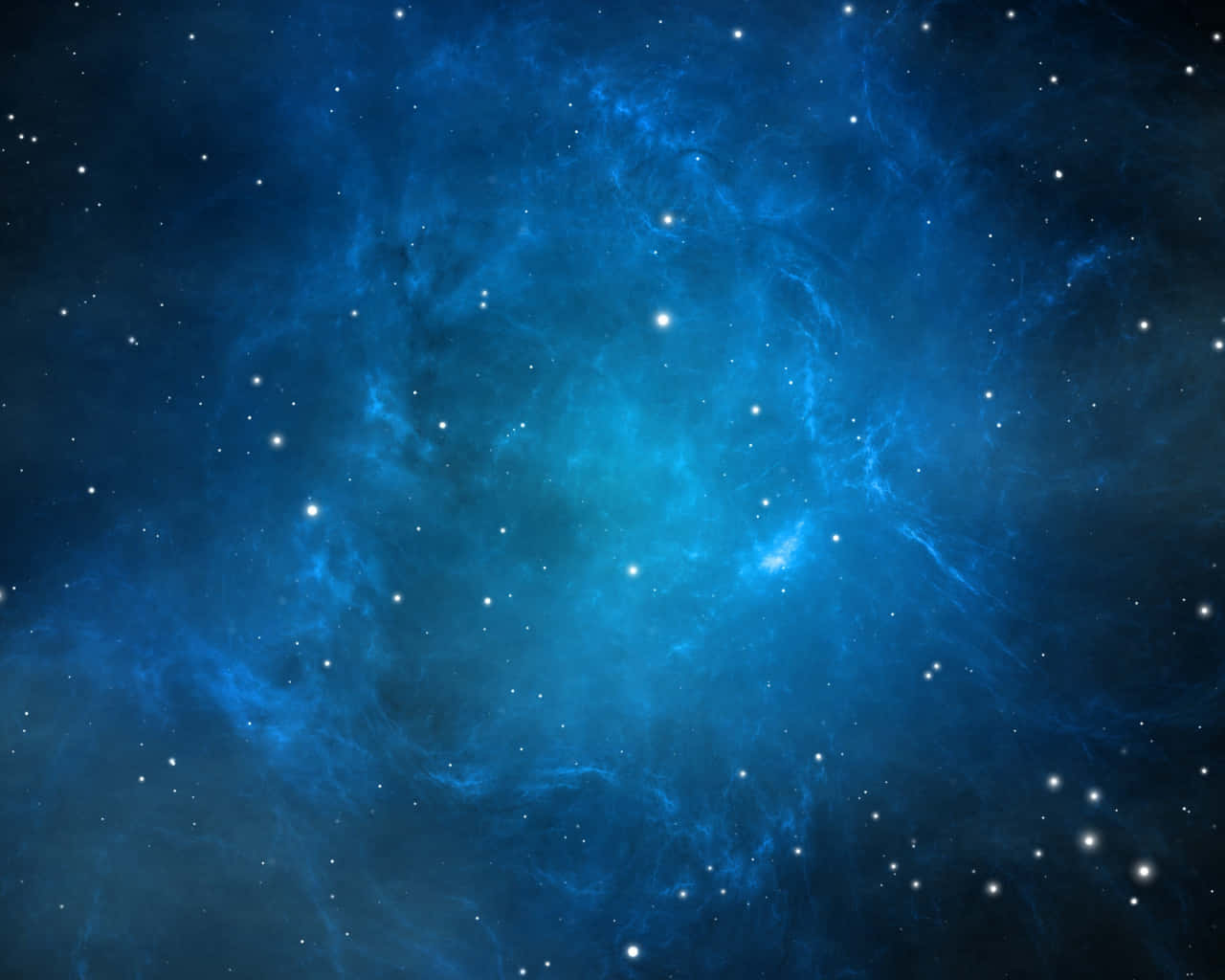 Pfp 桌布 壁紙 — 廣闊的宇宙星雲在深藍色中發光，點綴著散落的星星，背景是黑暗虛空。