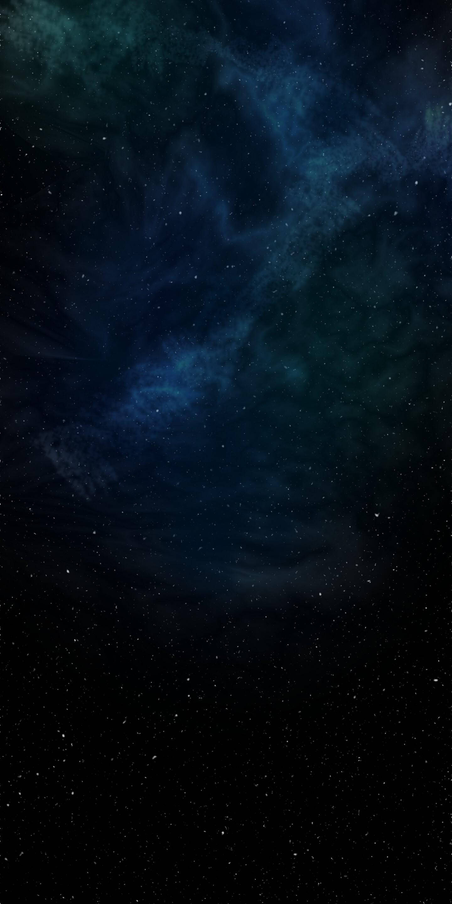 X 桌布 壁紙 — 廣闊的宇宙空間，充滿了旋轉的藍綠色和靛藍色星雲，點綴著無數閃爍的星星，背景是深邃的黑色虛空。