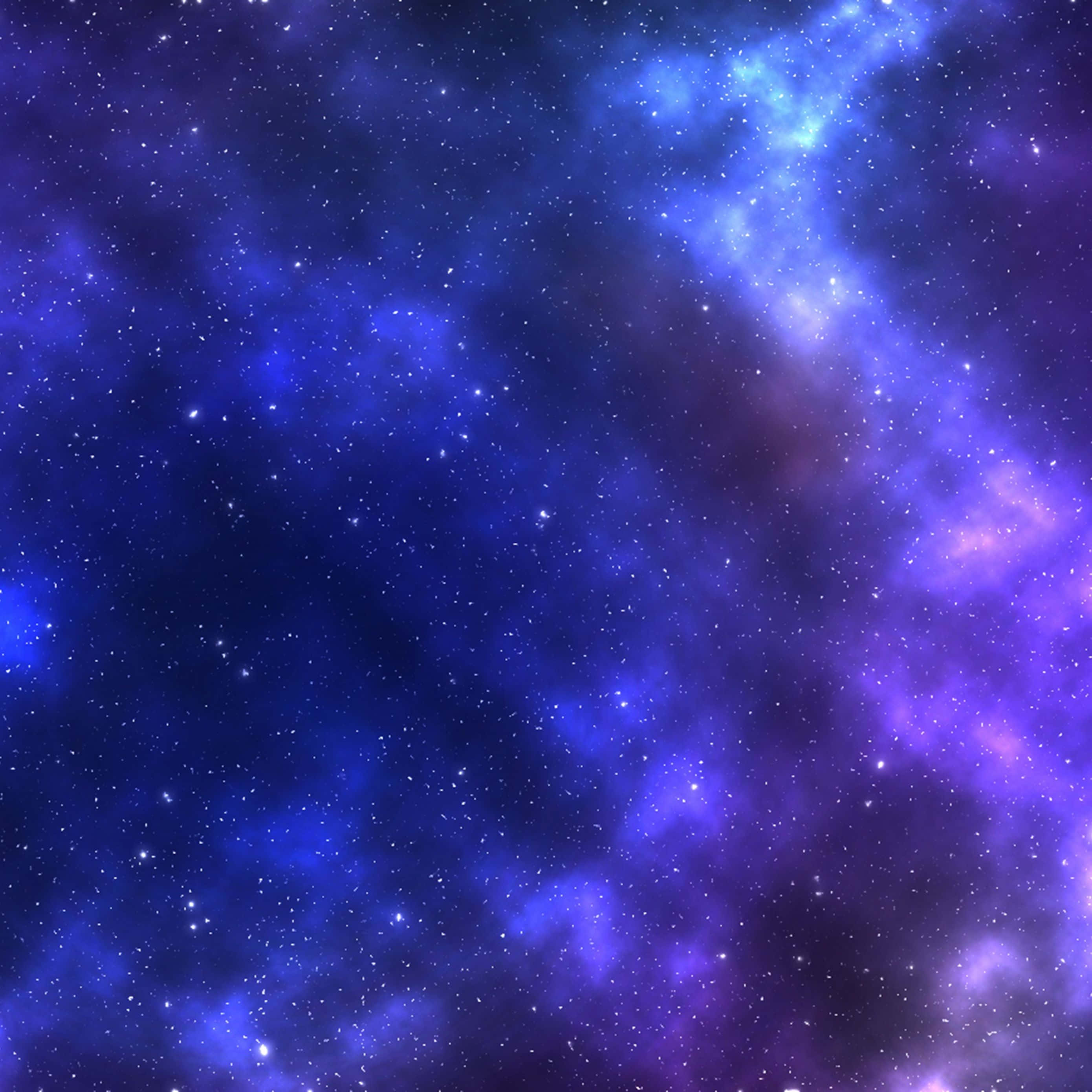 Galaxy Sky 桌布 壁紙 — 廣闊的宇宙空間，充滿了發光的藍色和紫色星雲，以及深邃太空背景中閃爍的星星。