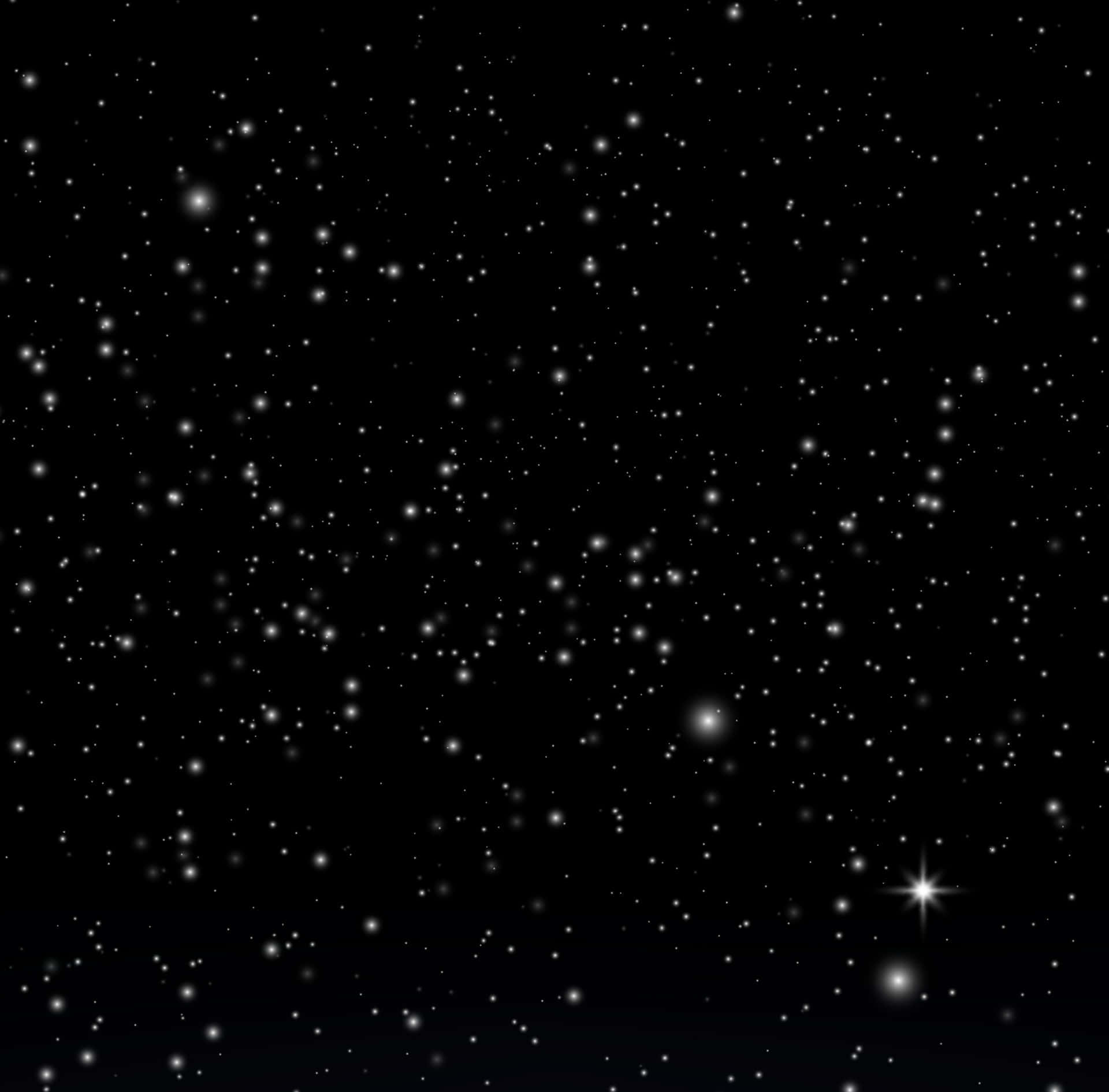 Starry Sky 桌布 壁紙 — 廣闊的閃爍星場散佈在深黑色的夜空中，有幾個明亮的天體突出地閃耀。