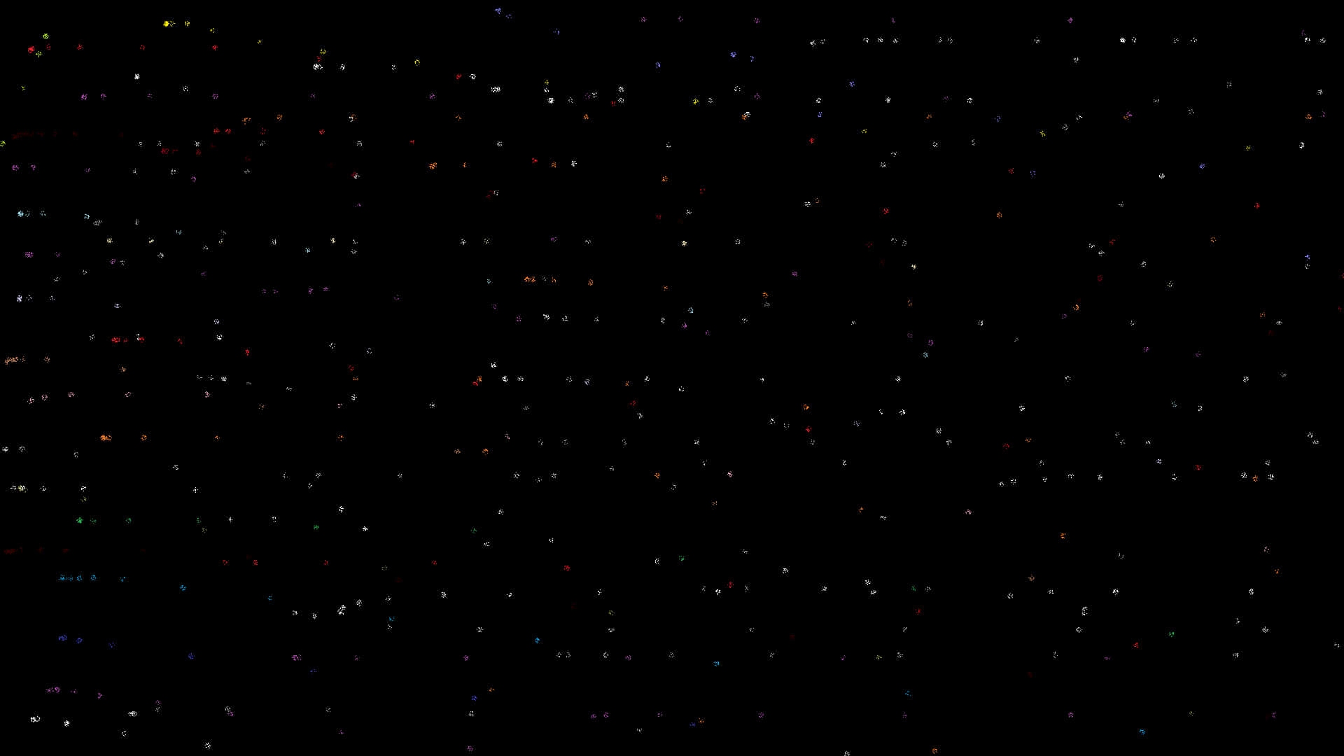 Plain Black Desktop 桌布 壁紙 — 廣闊的黑色畫布上點綴著無數細小的彩色光芒，宛如遙遠的星星或宇宙塵埃。