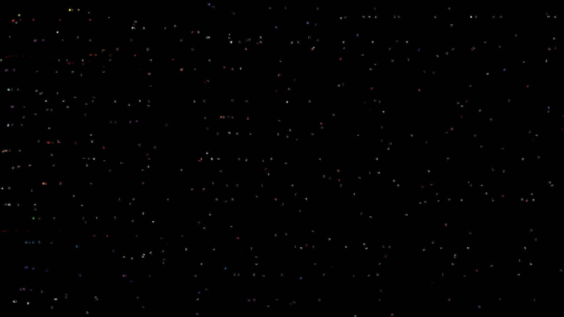 Screen 桌布 壁紙 — 廣闊黑暗的宇宙空間，點綴著閃爍的多彩星星，映襯著黑色的虛空。
