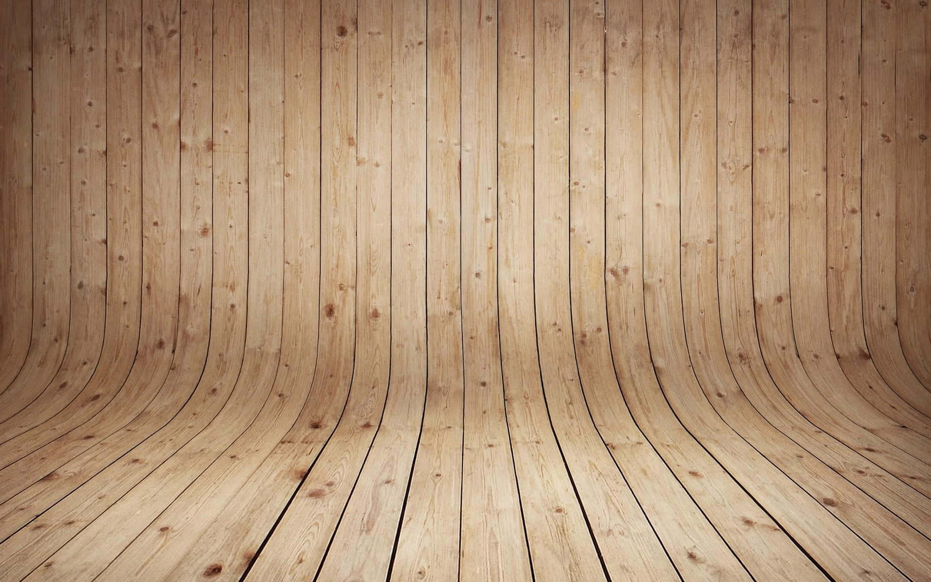 Wood Grain 桌布 壁紙 — 彎曲的木地板形成溫暖自然的背景，可見木紋和節疤。