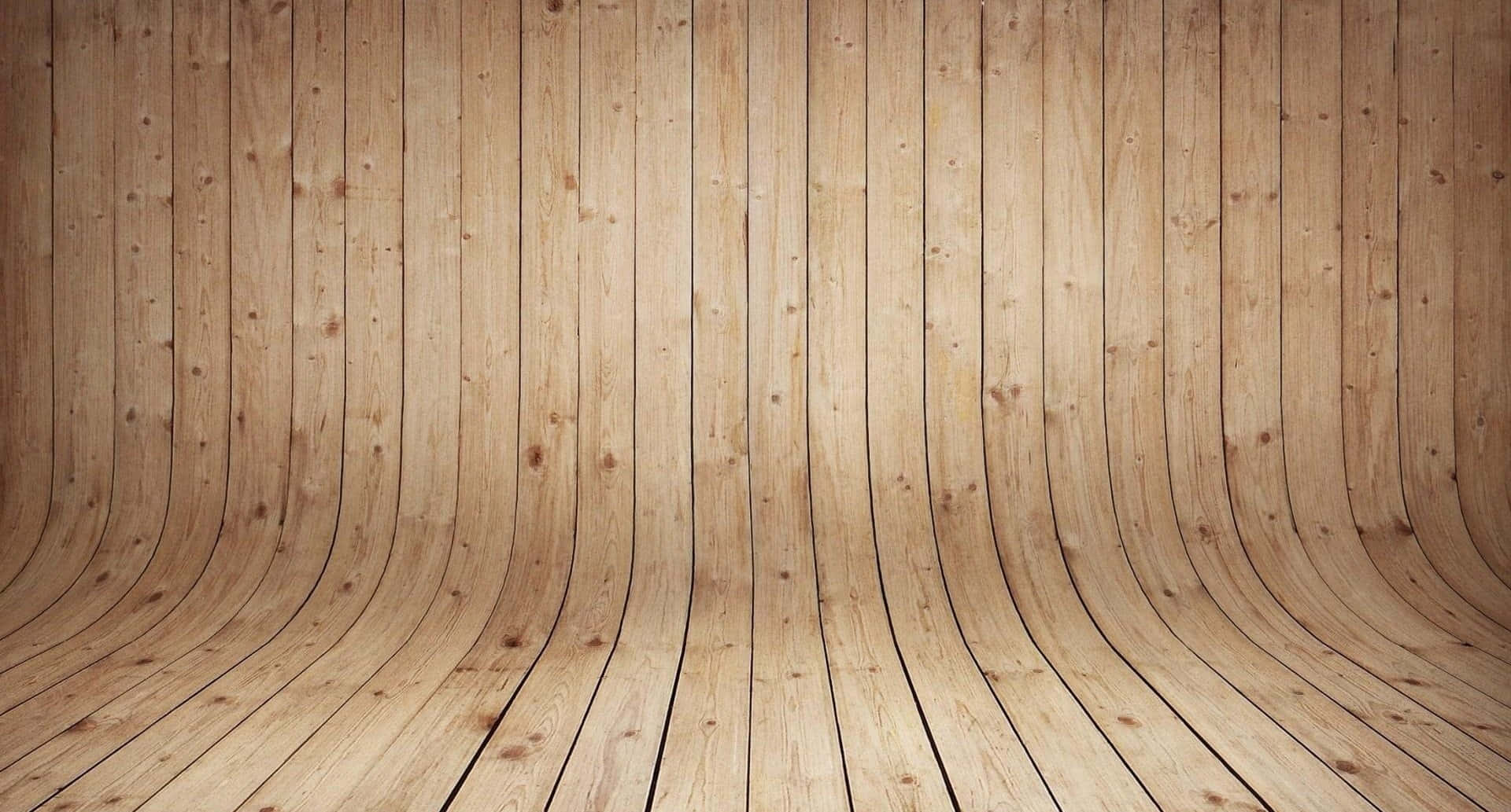 Wood Floor 桌布 壁紙 — 彎曲的木質板條形成溫暖的紋理背景，帶有天然木紋和節疤。