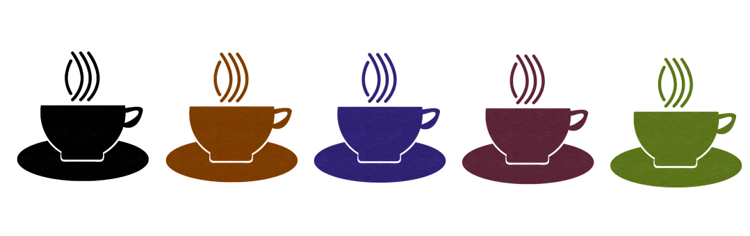 彩色咖啡杯排排站 壁紙