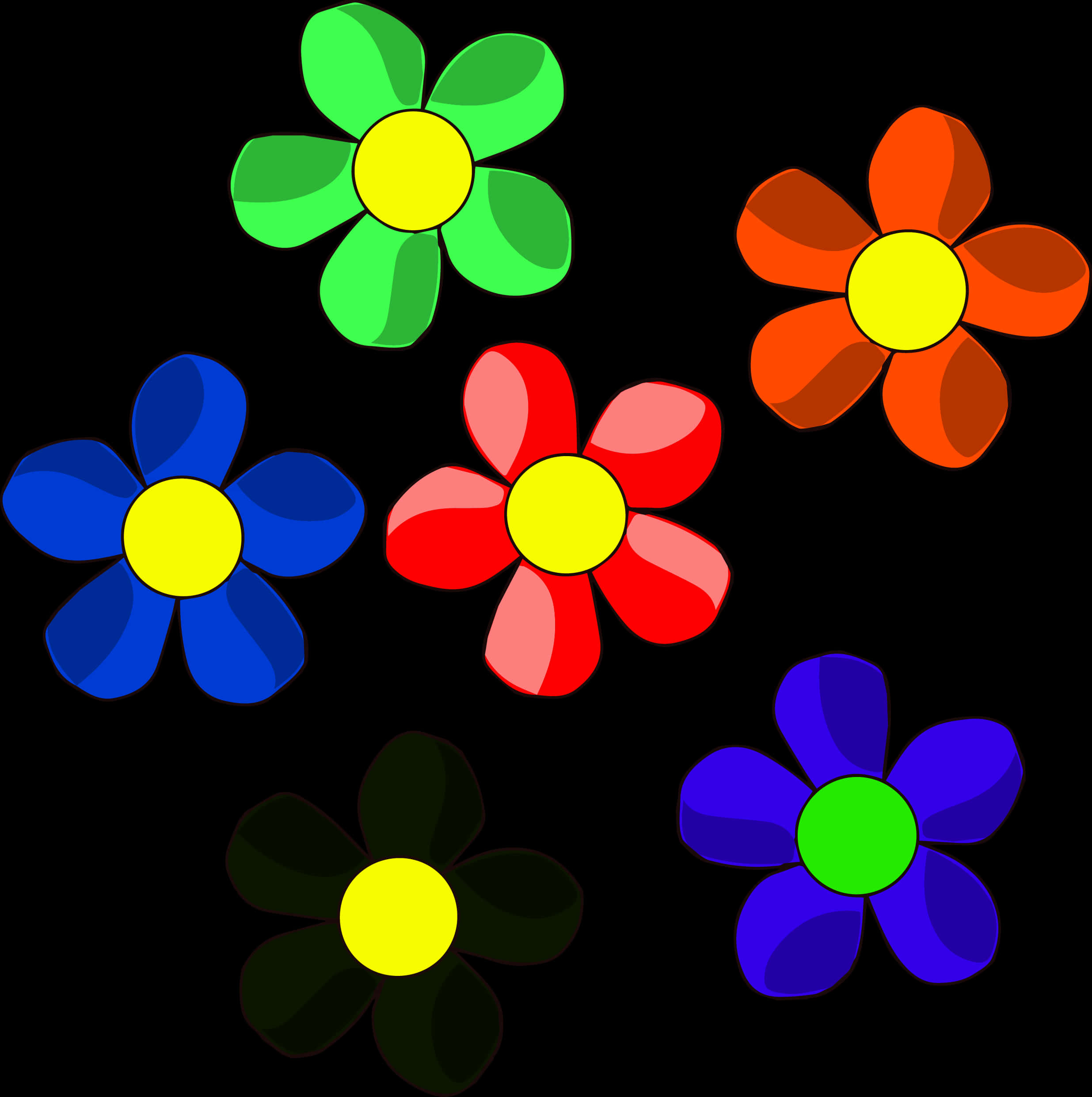 彩色雛菊花朵向量插圖 壁紙