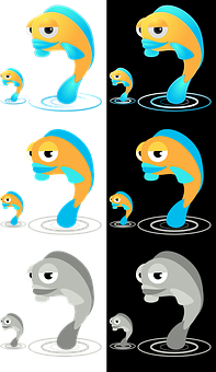 彩色魚類演化序列 壁紙