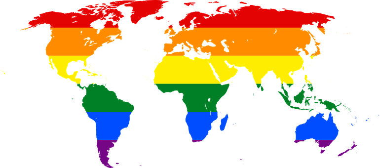 彩虹色世界地圖 壁紙