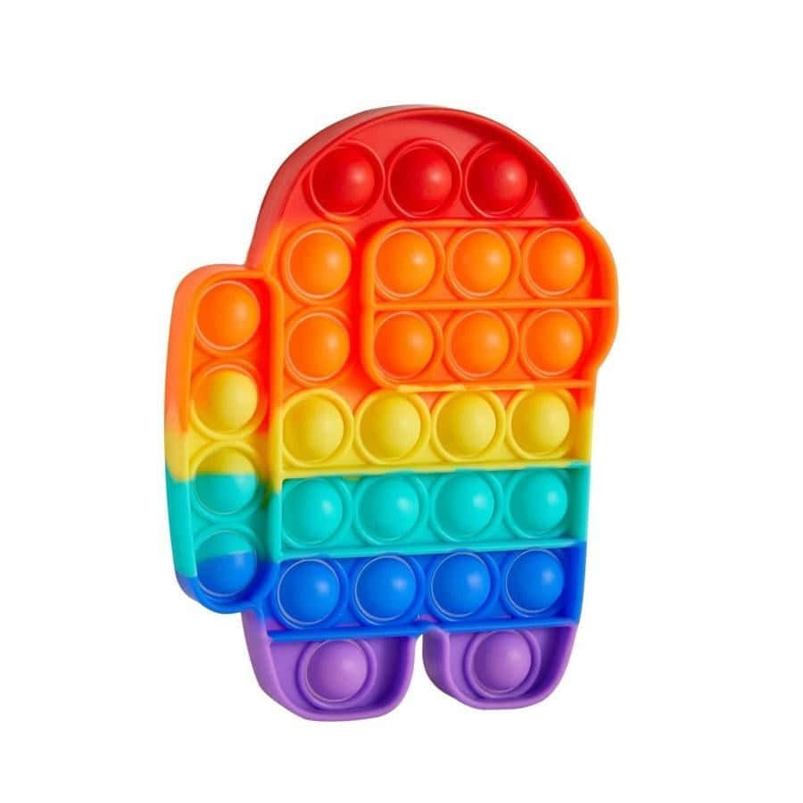 彩虹色pop-it減壓玩具形狀像變形蟲 — Among US 壁紙
