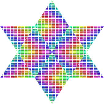 彩虹馬賽克星星圖案 壁紙