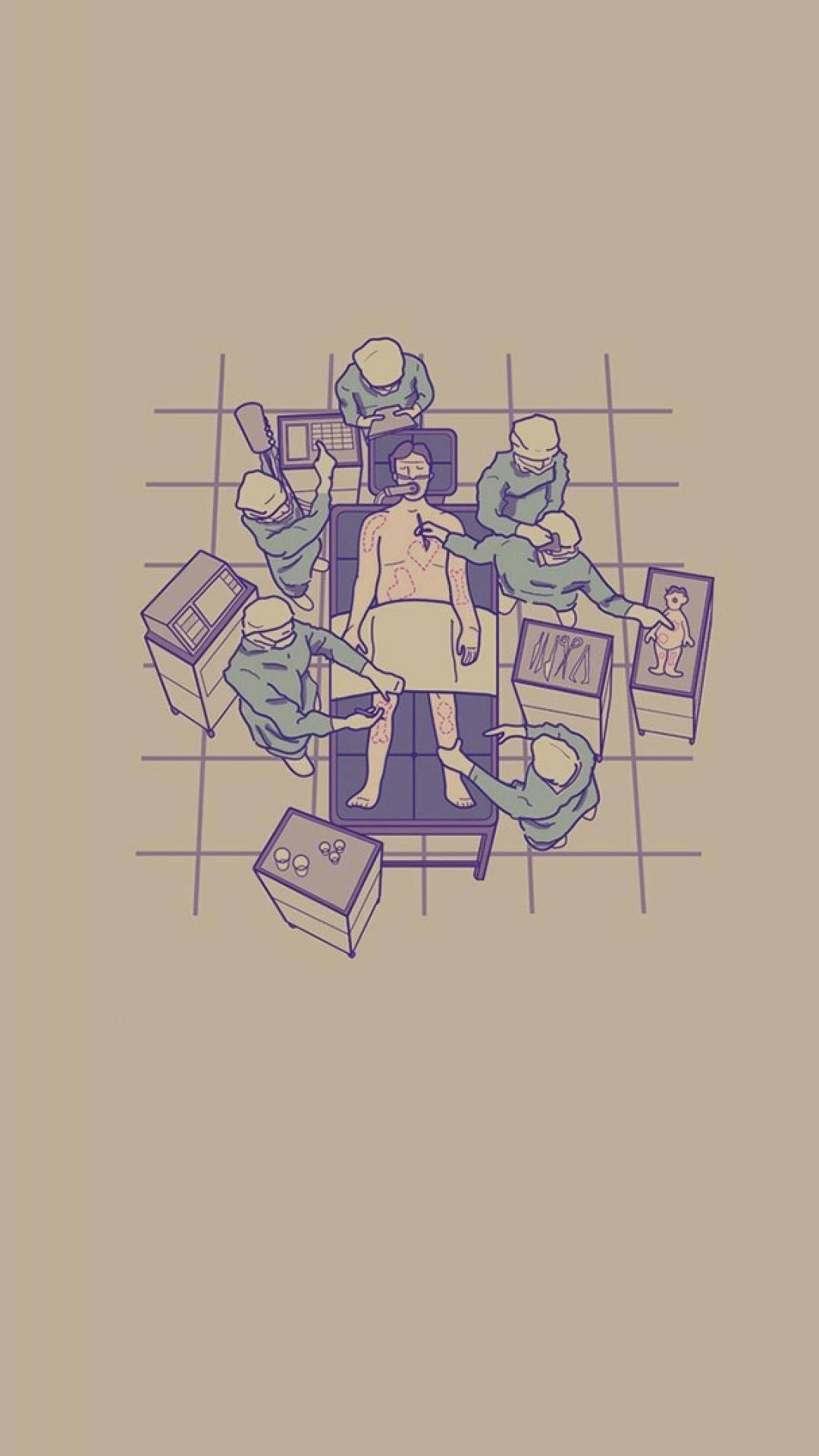 穿著手術服的外科醫生在手術室中對病人進行手術。 — 醫生 GIF 壁紙