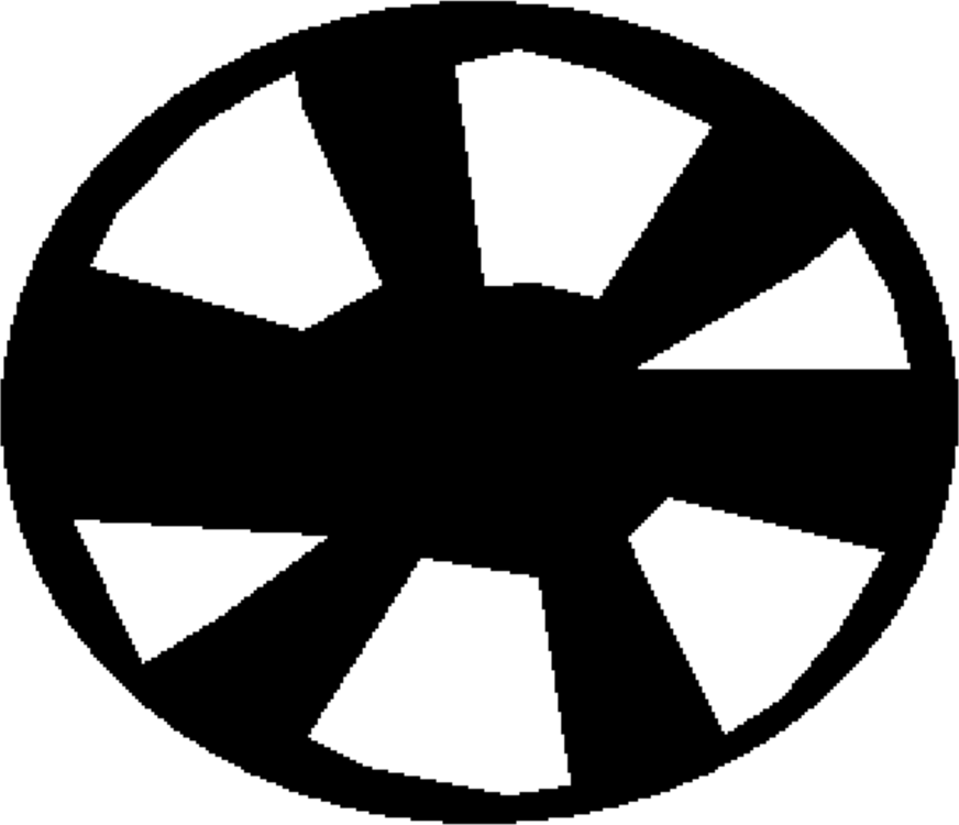 Film Reel 桌布 壁紙 — 從中央黑色虛空放射出的白色幾何碎片極簡抽象圖案。