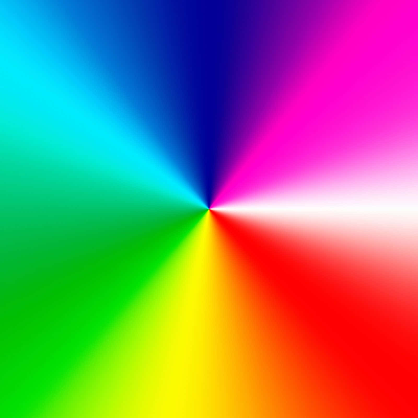 Rainbow Gradient 桌布 壁紙 — 從中心點向邊緣爆發的鮮豔彩虹色徑向漸變。