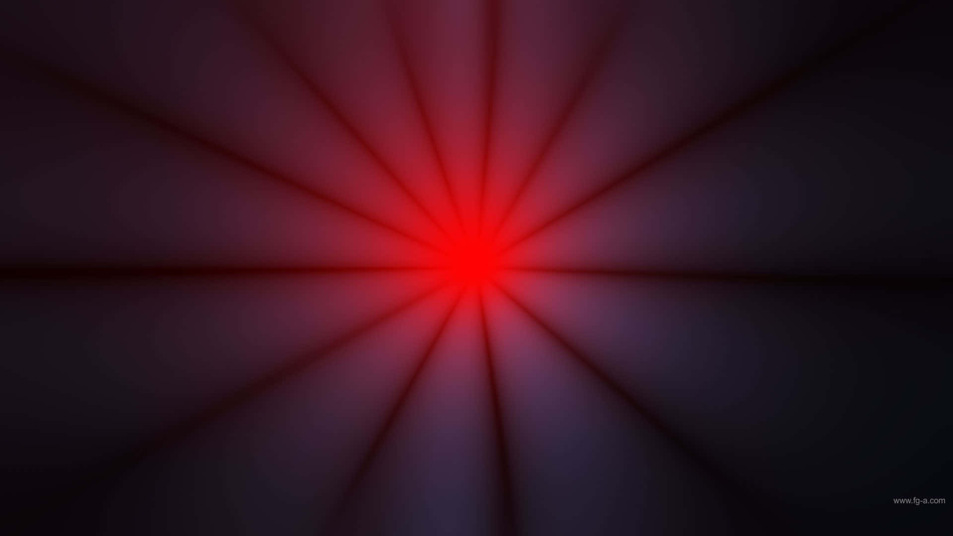 Red Light 桌布 壁紙 — 從中心點散發出耀眼的紅光，在深色漸變背景上投射出銳利的光線。
