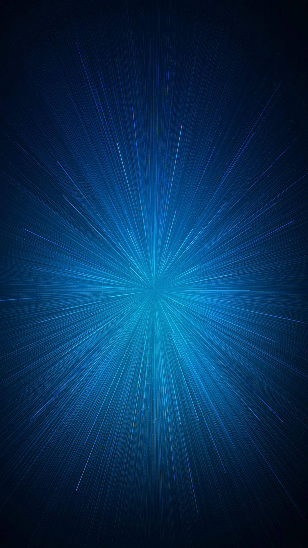 Xiaomi 桌布 壁紙 — 從中心點迸發出耀眼的藍色光線，背景是深邃的宇宙黑色。