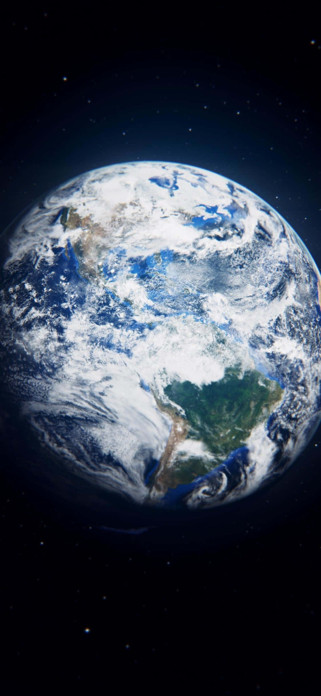 planet earth 桌布 壁紙 — 從太空俯瞰地球的壯麗景色，展現了漩渦狀的雲層、海洋和大陸，背景是繁星點點的黑色虛空。