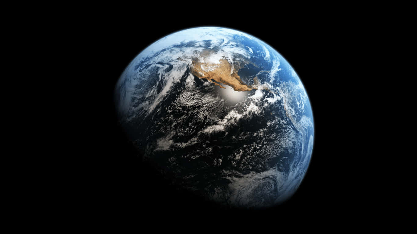 從太空看到的地球，可見大陸、海洋和雲層。 — 極簡美學筆電 壁紙