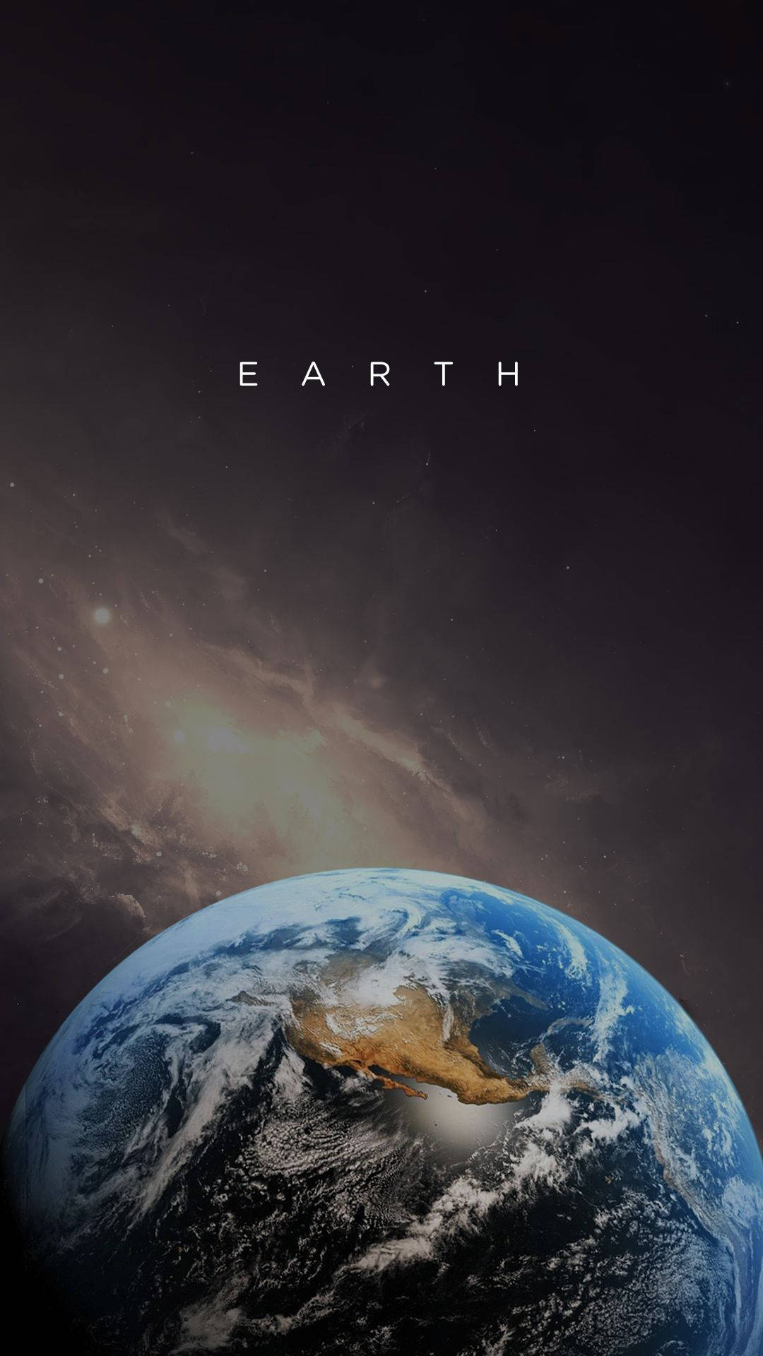 行星動畫 桌布 壁紙 — 從太空俯瞰地球的壯麗景色，有旋轉的雲層和藍色海洋，背景是星光閃爍的宇宙。