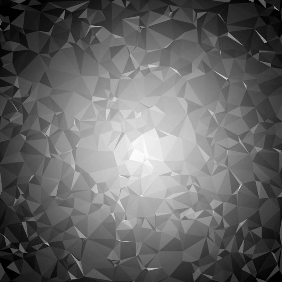 simple dark aesthetic 桌布 壁紙 — 從明亮中心向暗邊緣輻射的幾何三角形單色抽象圖案。