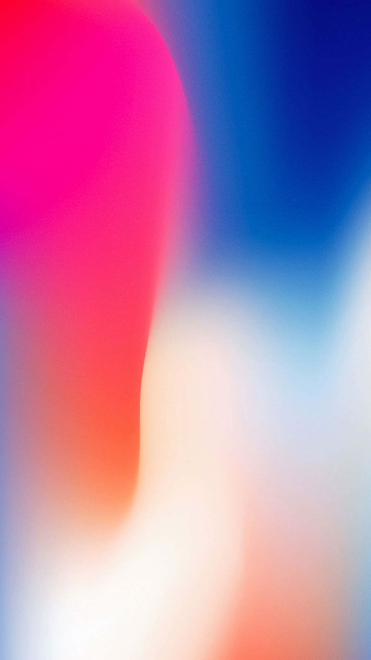 iPhone 桌布 壁紙 — 從洋紅色到藍色的鮮豔抽象漸變流，搭配柔和的白色高光，營造出動態的數位背景。