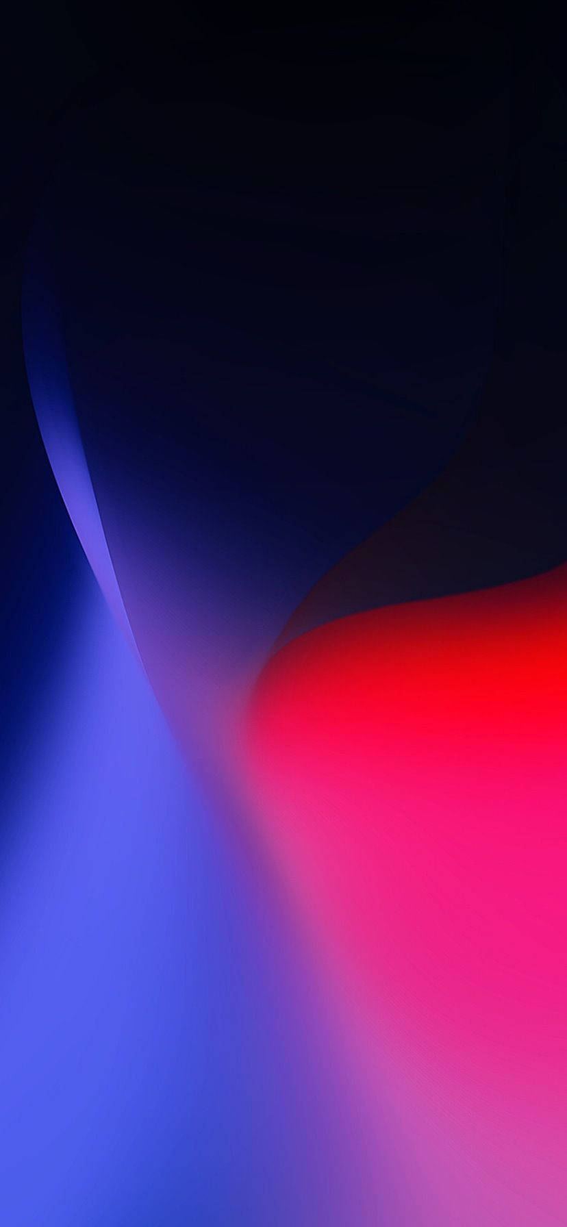 iPhone XR 桌布 壁紙 — 從深藍到火紅的鮮豔抽象漸變流，在深色背景上。