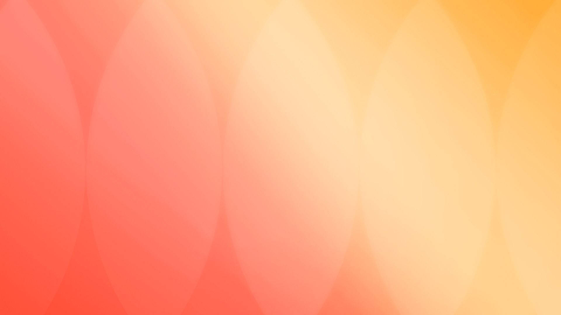 漸層 桌布 壁紙 — 從珊瑚色到金黃色的柔和漸變，搭配重疊的半透明橢圓形，營造出溫暖的抽象背景。