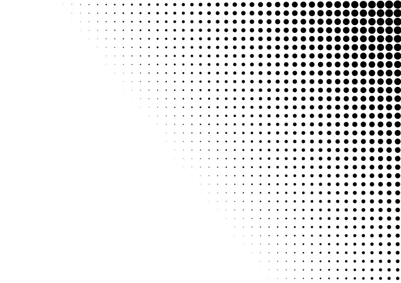 Dot 桌布 壁紙 — 從稀疏點到右下角密集覆蓋的鮮明黑白半色調漸變。