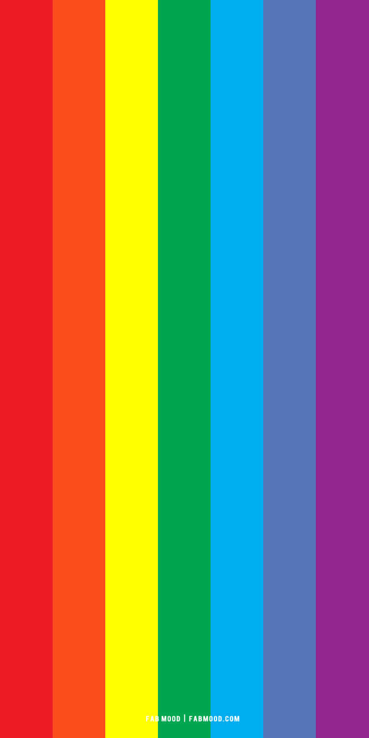 Aesthetic Lgbt Rainbow 桌布 壁紙 — 從紅色到紫色的垂直彩虹條紋，採用大膽飽和的色彩，營造出充滿活力的抽象圖案。