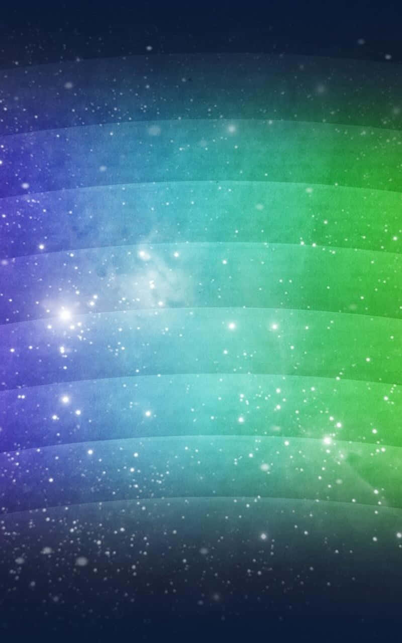 800x1280 桌布 壁紙 — 從藍色到綠色的宇宙漸變，閃爍的星星和柔和的彎曲帶橫跨銀河系。